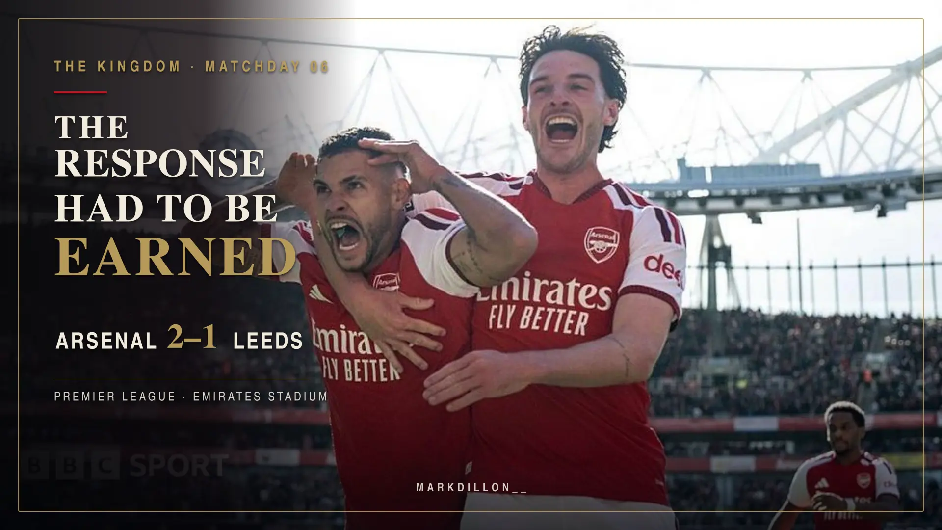 Arsenal overturned a deserved Leeds lead through Calafiori and Guimarães. We analyse the tactical shift, the power of Arteta’s bench and the warning inside the win.